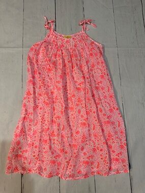 Roberta Roller Rabbit for Crewcuts Pink floral elephant Shoulder tie Sundress 10